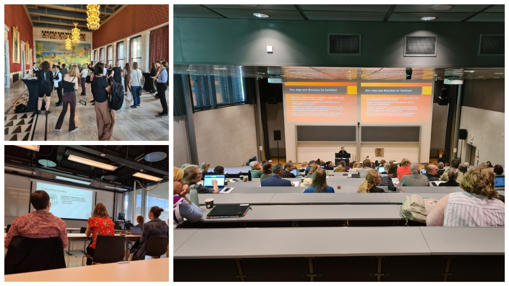 Collage of pictures of lecture, paper session and reception