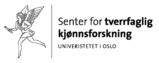 Mytologisk skikkelse, løpende kvinneskikkelse med vinger og en papirrull i hendene. Koblet til tittelen på senteret